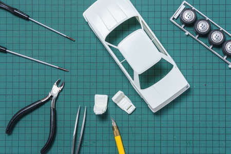 plastic model of a carの写真素材