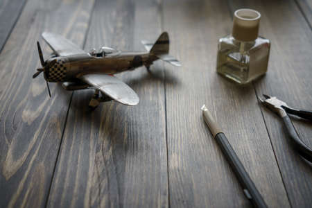 Plastic model WW2 planeの写真素材