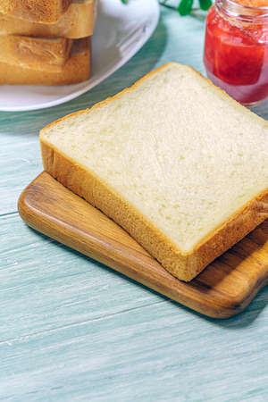 Sliced Toast Bread on a Cutting Board