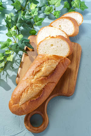 Sliced bread on a cutting board
