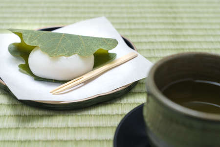 Japanese rice cake 'Kashiwa mochi'の写真素材