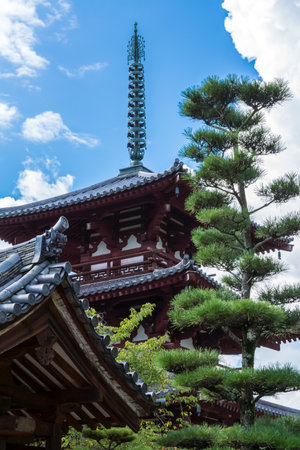 Horyuji-temple in Nara, Japan.