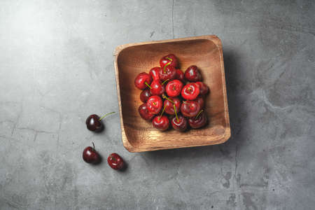 Japanese cherries, Fresh sweet cherriesの写真素材