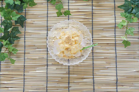 Japanese confectionery 'Warabi mochi'の写真素材