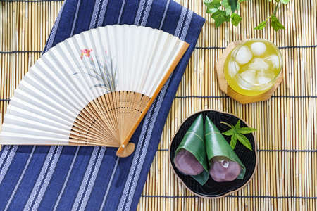 Japanese traditional summer sweet 'kudzu manju' (mizu manju)