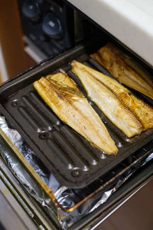 Whole grilled okhotsk atka mackerelの写真素材