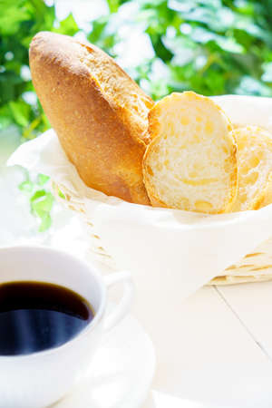 Bread on wooden table