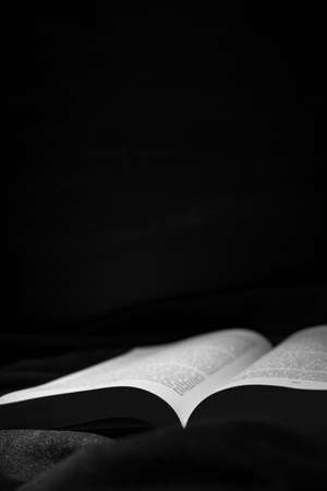 Hardback book on dark backgroundの写真素材