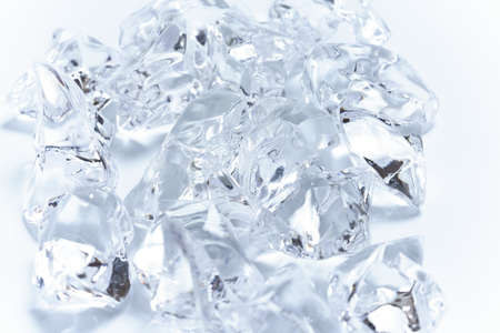 cube ice on white backgroundの写真素材