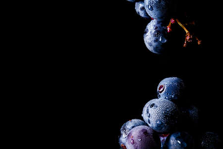 Fresh grapes on dark background