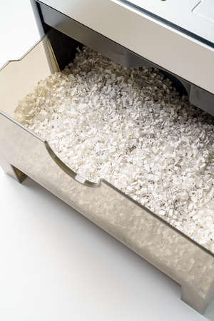 Close Up of Shredded Paper from a paper shredder.の写真素材