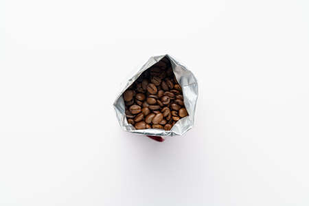 Coffee beans on white background