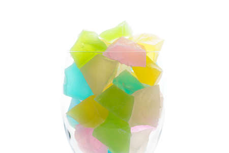 Japanese traditional confectionery 'Kohakutou' (Sugar coated Agar jelly)
