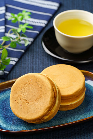 a Japanese style pancake filled with bean jam, called 'imagawayaki'の写真素材