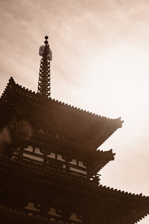 Yakushi-ji temple in Nara City, Nara Prefecture in Japan. (Taken on 03-20-2023)のeditorial素材