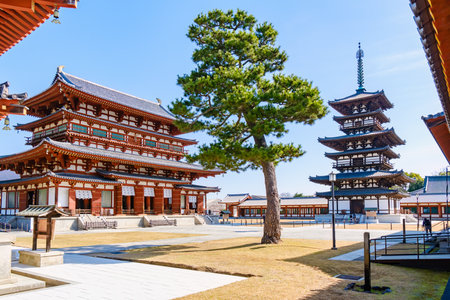 Yakushi-ji temple in Nara City, Nara Prefecture in Japan. (Taken on 03-20-2023)のeditorial素材
