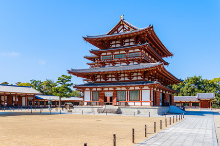 Yakushi-ji temple in Nara City, Nara Prefecture in Japan. (Taken on 03-20-2023)のeditorial素材