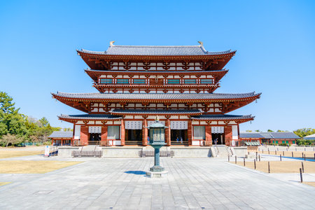 Yakushi-ji temple in Nara City, Nara Prefecture in Japan. (Taken on 03-20-2023)のeditorial素材