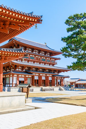 Yakushi-ji temple in Nara City, Nara Prefecture in Japan. (Taken on 03-20-2023)のeditorial素材