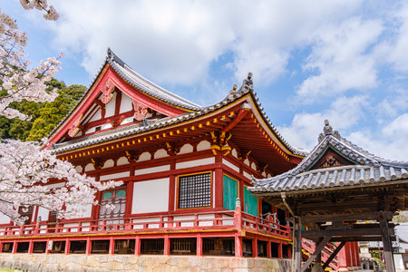 Yata-dera temple in Yamatokoriyama City, Nara Prefecture in Japan. (Taken on 03-27-2023)のeditorial素材