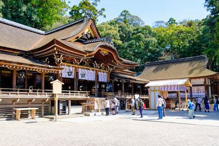 Omiwa shrine in Sakurai city, Nara prefecture in Japan. (Taken on 03-29-2023)のeditorial素材