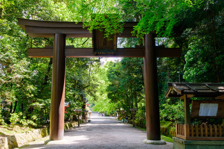 Isonokami-jingu shrine in Tenri city, Nara prefecture in Japan. (Taken on 04-27-2023)のeditorial素材