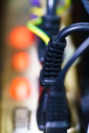 Use a power strip (Multiple socket with connected plugs)の写真素材