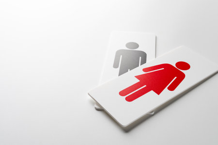 Restroom sign on white backgroundの写真素材