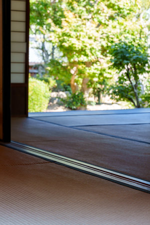 Interior of an old traditional Japanese houseの写真素材
