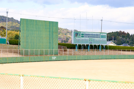 Back screen on baseball park in Japanの写真素材