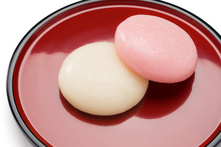 Traditional Japanese Rice Cakes for Celebrationの写真素材