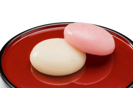Traditional Japanese Rice Cakes for Celebrationの写真素材