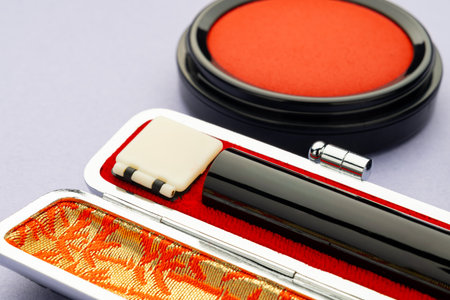 Japanese Cultural Item Hanko Stampの写真素材