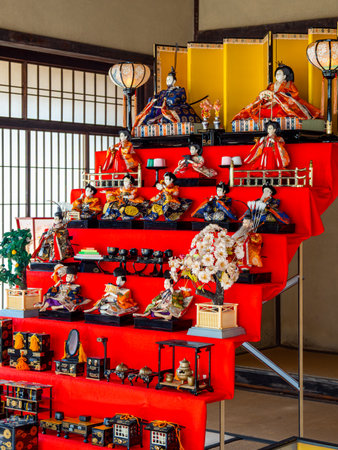 Traditional Japanese Hina dolls for Hinamatsuriの写真素材