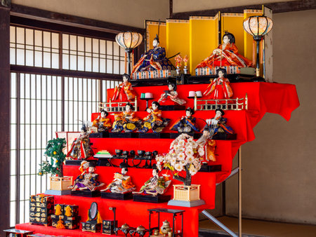 Traditional Japanese Hina dolls for Hinamatsuriの写真素材