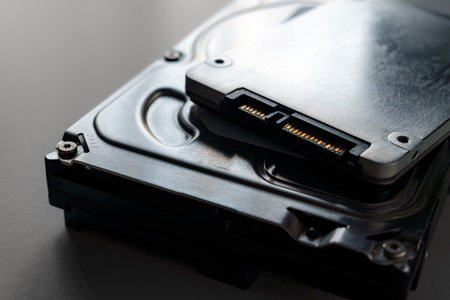 SSD and HDD data storage devicesの写真素材