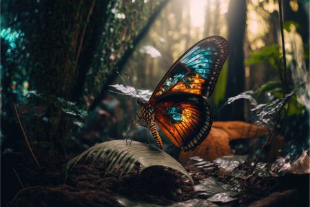 Butterfly in the forest. Beautiful butterfly in the forest.の素材