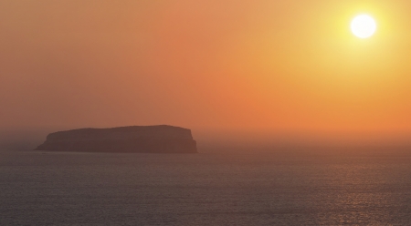 Sunset on the Santorini s caldera