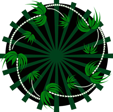 palm trees around a circle in six different colours and optionsのイラスト素材