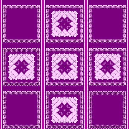 Seamless ornament from square and circular elementsのイラスト素材