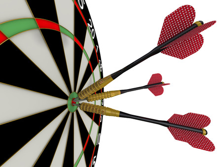 The game of darts. Hit the bull's eye