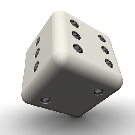 Dice on a white surfaceの写真素材