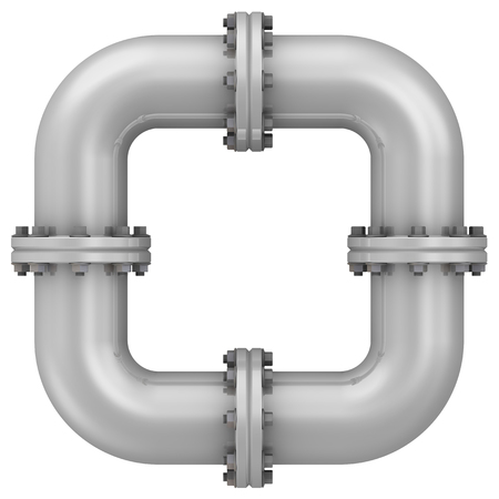 Curved bends with flanges. The connection of bends in the form of framesの写真素材