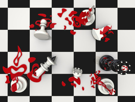 Chess game. The black pieces wonの写真素材