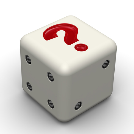 Dice with the symbol of questionの写真素材