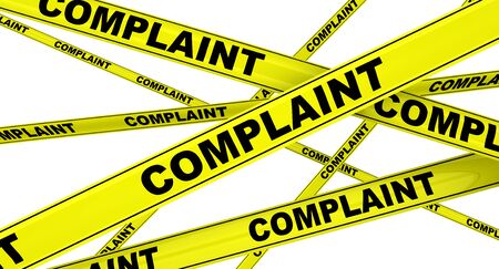 Complaint. Yellow warning tapesの写真素材
