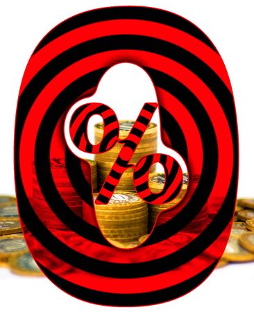 Red zero percentageの写真素材