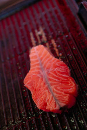Fillet of salmon on the grill