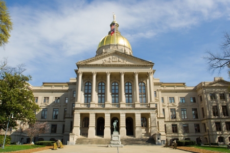 A photo of the Georgia state capitol building in Atlantaの写真素材