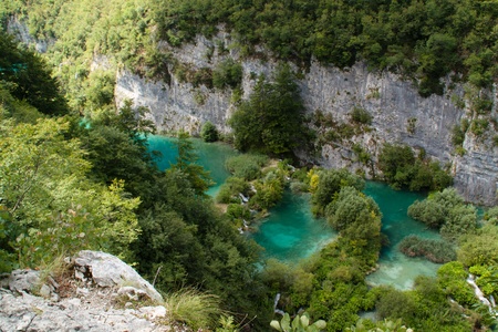 Plitvicka national park seen from aboveの写真素材